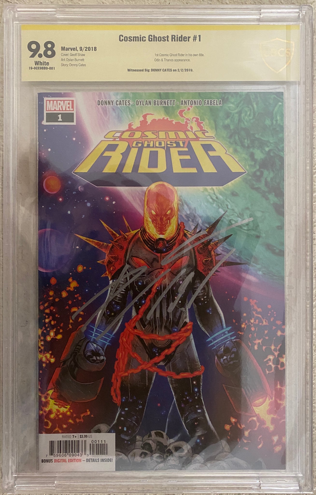 Cosmic Ghost Rider #1 signed by Cates CBCS 9.8 FP